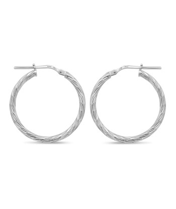 Sterling Silver Small Twist Hoop Earrings 2024