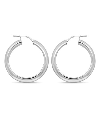 Sterling Silver Medium Hoop Wide Earrings. Toutes les collections ici