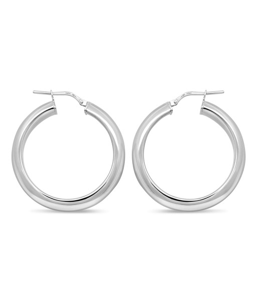 Sterling Silver Medium Hoop Wide Earrings. Toutes les collections ici