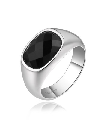 Casablanca Men's Sterling Silver Black CZ Ring français