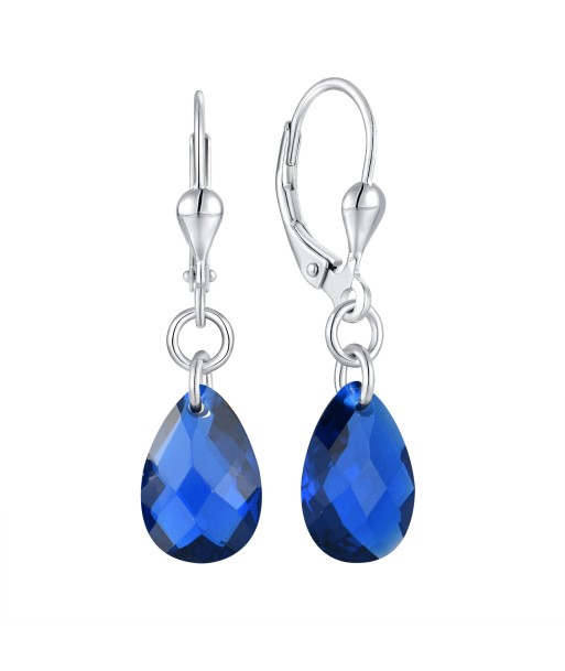 Casablanca Sterling Silver Faceted Blue Sapphire CZ Earrings Le MVP de beaucoup