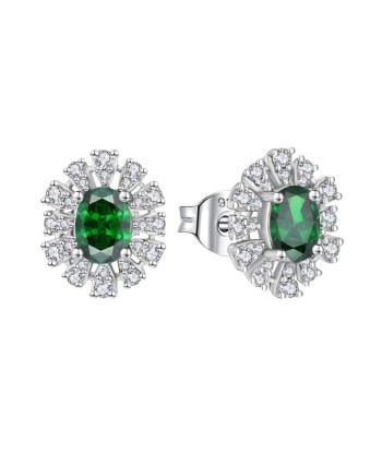 Casablanca Sterling Silver Green Oval Earrings 2 - 3 jours ouvrés.