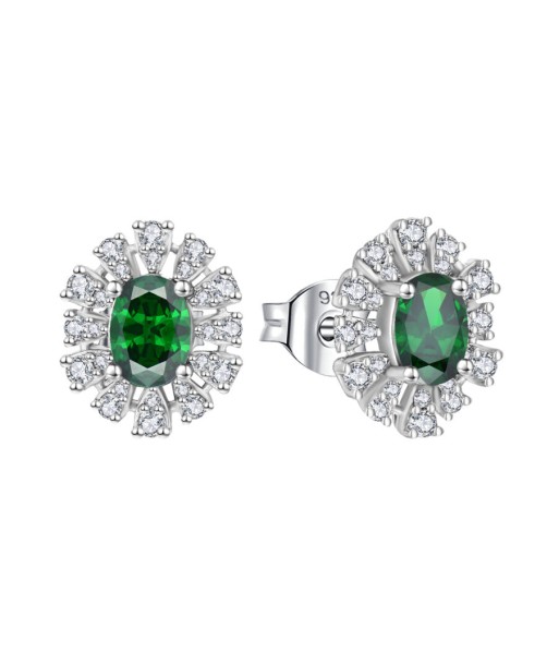 Casablanca Sterling Silver Green Oval Earrings 2 - 3 jours ouvrés.