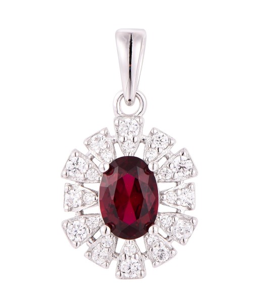 Casablanca Sterling Silver Ruby CZ Necklace Faites des économies