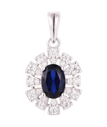 Casablanca Sterling Silver Blue CZ Necklace les ctes