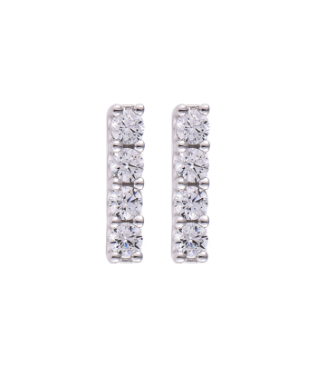 Casablanca Sterling Silver CZ Bar Stud Earrings de technologie