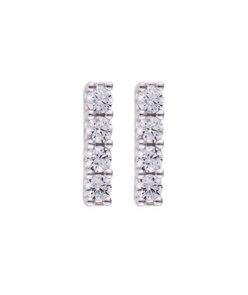 Casablanca Sterling Silver CZ Bar Stud Earrings de technologie