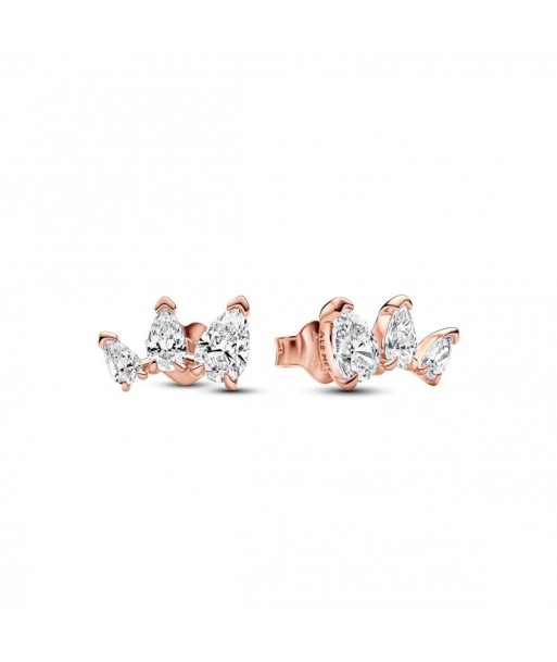 FINAL SALE - Pandora Three Pear Rose Gold Tone Stud Earrings JUSQU'A -70%! 