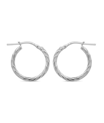 Sterling Silver Twist Hoop Earrings Faites des économies