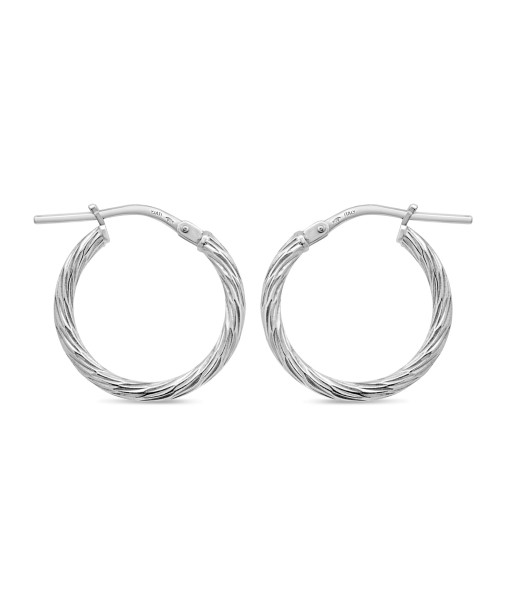 Sterling Silver Twist Hoop Earrings Faites des économies