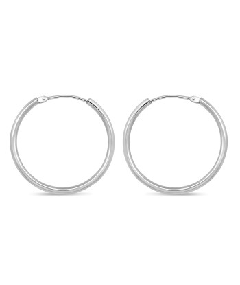 Sterling Silver Medium Hoop Earrings en ligne