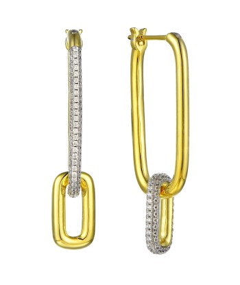 Casablanca Yellow Gold Plated Double Link Earrings Jusqu'à 80% De Réduction