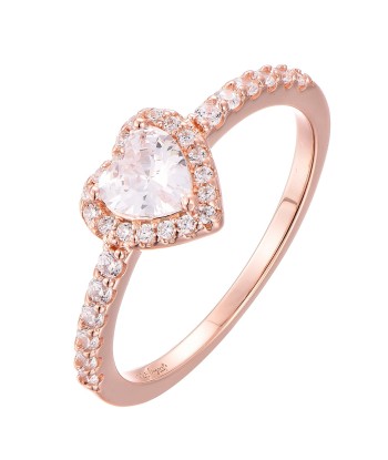 Casablanca Rose Gold Plated Heart CZ Ring destockage