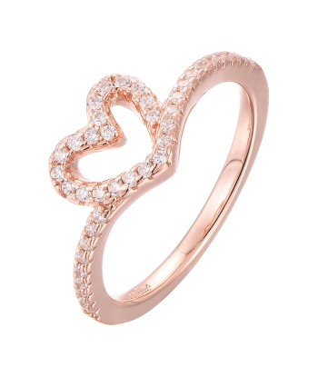 Casablanca Rose Gold Plated Open Heart CZ Ring livraison gratuite