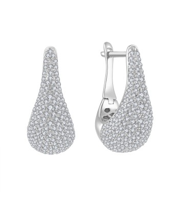 Casablanca Sterling Silver CZ Sparkle Drop Earrings de technologie