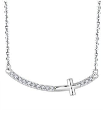 Casablanca Sterling Silver Bar Cross Necklace 2024