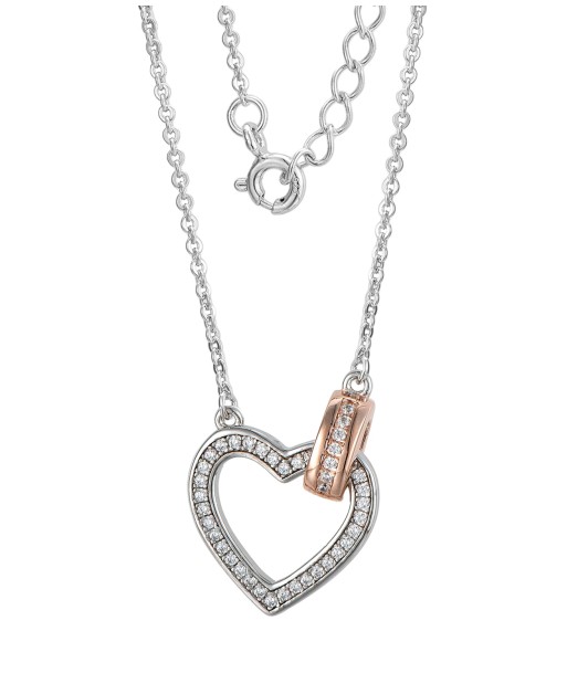 Casablanca Sterling Silver Linked Heart Necklace: Rose Gold chez Cornerstreet bien 