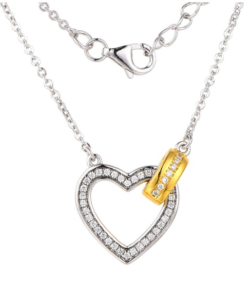 Casablanca Sterling Silver Linked Heart Necklace: Yellow Gold pour bénéficier 