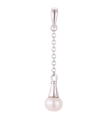 Casablanca CZ Chain Sterling Silver Pearl Necklace Amélioration de cerveau avec