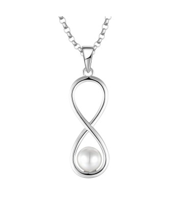 Casablanca Sterling Silver Pearl Infinity Drop Necklace Le MVP de beaucoup