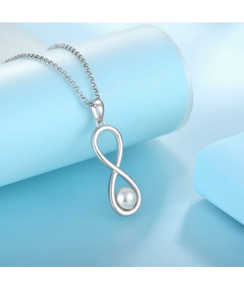 Casablanca Sterling Silver Pearl Infinity Drop Necklace Le MVP de beaucoup