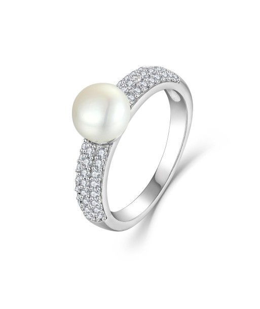 Casablanca Silver Pearl Band Ring pas chere