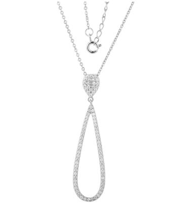 Casablanca Silver Teardrop CZ Necklace en ligne