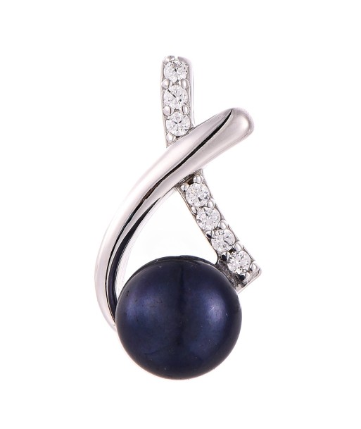 Casablanca Sterling Silver Black Pearl CZ Necklace offre 