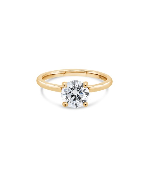 1.50.CTW Round Lab Grown Diamond Engagement Ring: Yellow Gold offre 