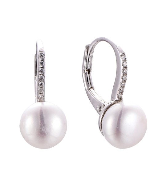 Casablanca Sterling Silver Pearl Lever Back Earrings chez Cornerstreet bien 