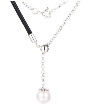 Casablanca Shell Pearl & Leather Dangle Necklace Comment ça marche