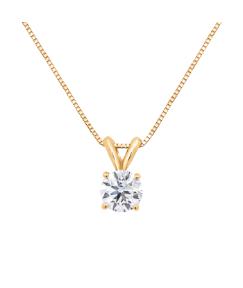 0.25CTW Lab Grown Yellow Gold Diamond Pendant brillant des détails fins