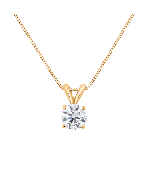 0.25CTW Lab Grown Yellow Gold Diamond Pendant brillant des détails fins