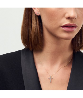 Necklace Alba Croce - with lab-grown diamonds acheter en ligne