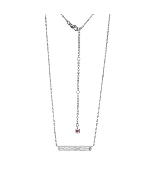 Elle Sterling Silver Baguette CZ Necklace en stock