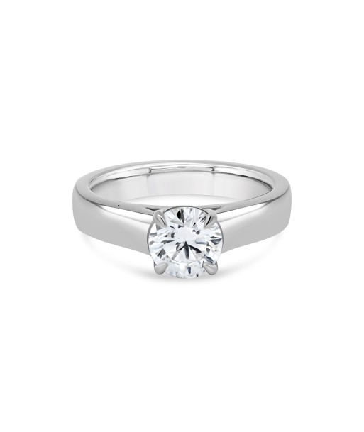 1.00CT T.D.W Lab Grown Round White Gold Engagement Ring à prix réduit toute l'année