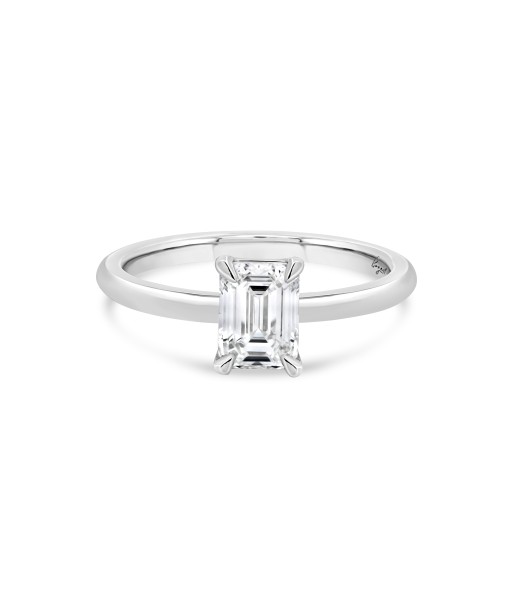 1.06CT T.D.W Lab Grown Emerald Cut White Gold Engagement Ring livraison et retour toujours gratuits