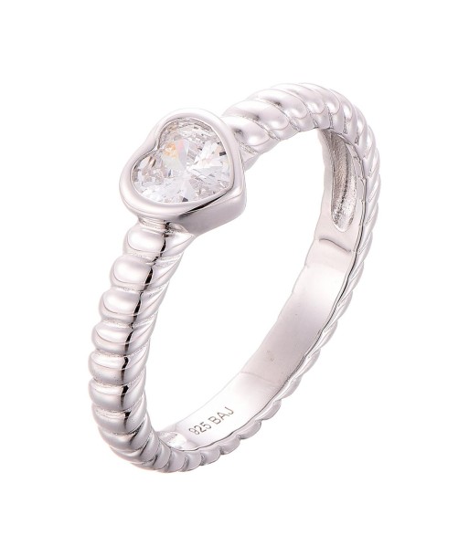 Casablanca Heart-Shaped CZ Sterling Silver Ring Véritable concentré