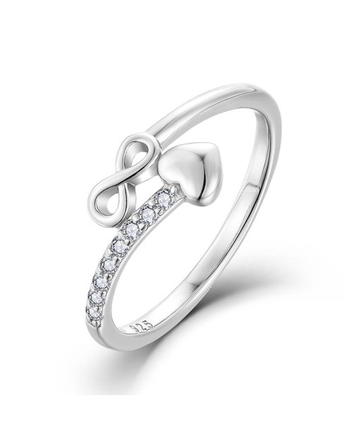 Casablanca Infinity and Heart CZ Sterling Silver Ring les muscles