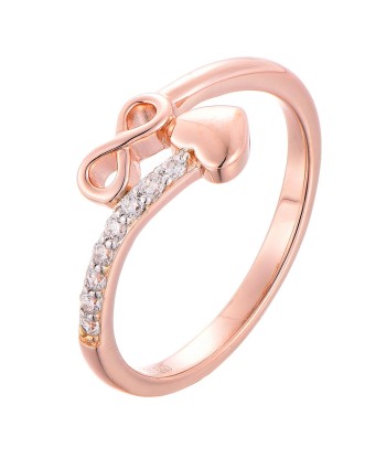 Casablanca Rose Gold-Plated Infinity and Heart CZ Sterling Silver Ring acheter en ligne