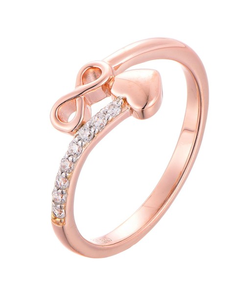 Casablanca Rose Gold-Plated Infinity and Heart CZ Sterling Silver Ring acheter en ligne