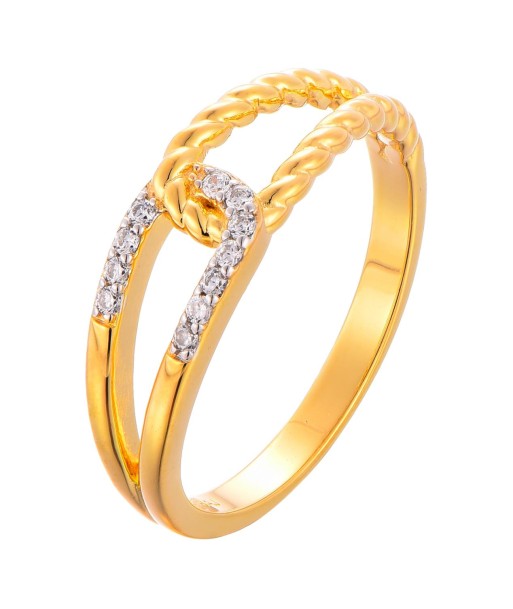 Casablanca Gold-Plated CZ Rope Knot Sterling Silver Ring hantent personnes