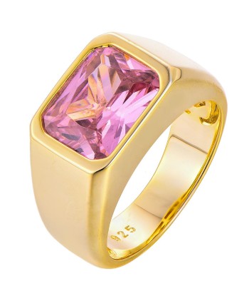 Casablanca Gold-Plated Pink CZ Sterling Silver Statement Ring la colonne vertébrale