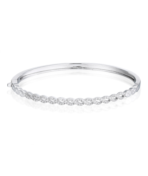 Casablanca Sterling Silver CZ Swirl Bangle Bracelet à prix réduit toute l'année