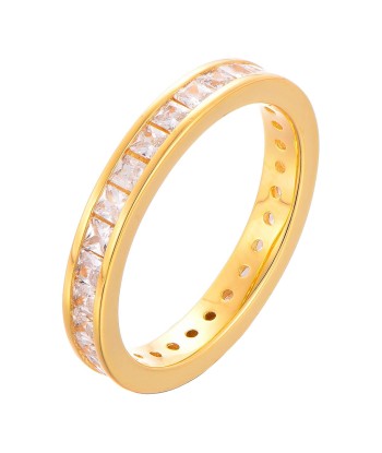 Casablanca Gold-Plated CZ Channel Set Eternity Sterling Silver Band sélection de produits