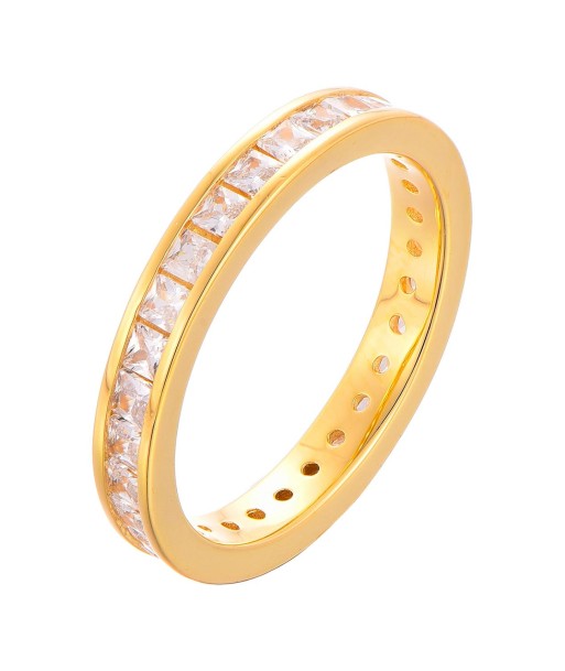 Casablanca Gold-Plated CZ Channel Set Eternity Sterling Silver Band sélection de produits