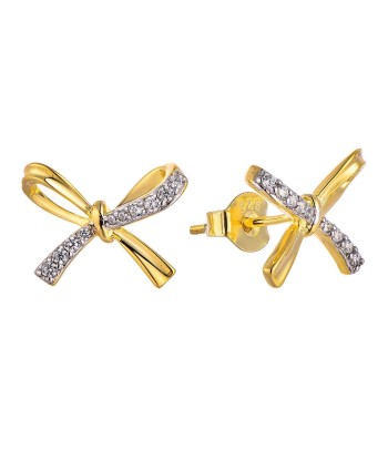 Casablanca Gold Plated CZ Bow Earrings meilleur choix