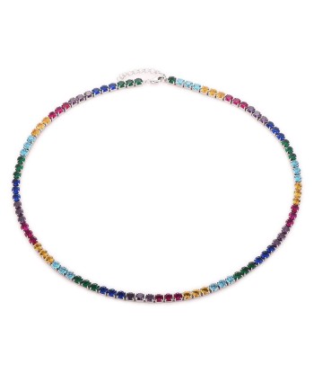 Casablanca Multi-Coloured CZ Sterling Silver Tennis Bracelet: Large les muscles