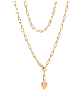 Casablanca Gold Plated Puffy Heart Link Necklace plus qu'un jeu 