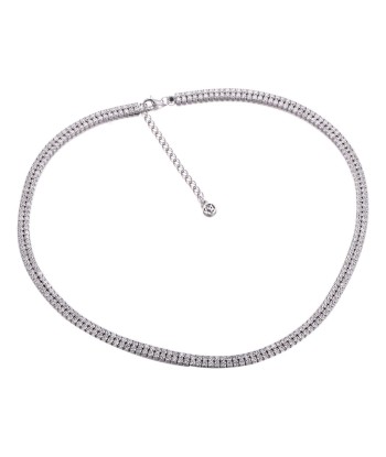 Casablanca Silver Double Row Tennis Necklace offre 